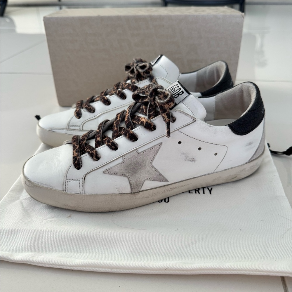 Golden Goose Superstar Leopard Lace Sneakers